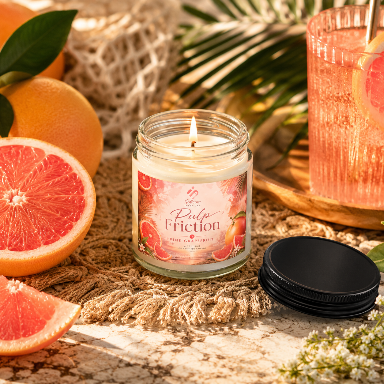Pulp Friction - Pink Grapefruit Soy Candle Jar