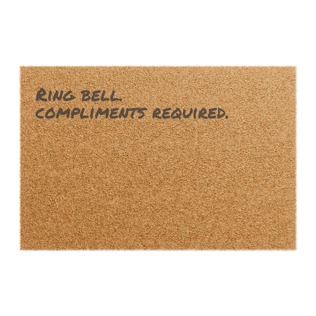 Ring Bell, Compliments Required - Coir Welcome Mat