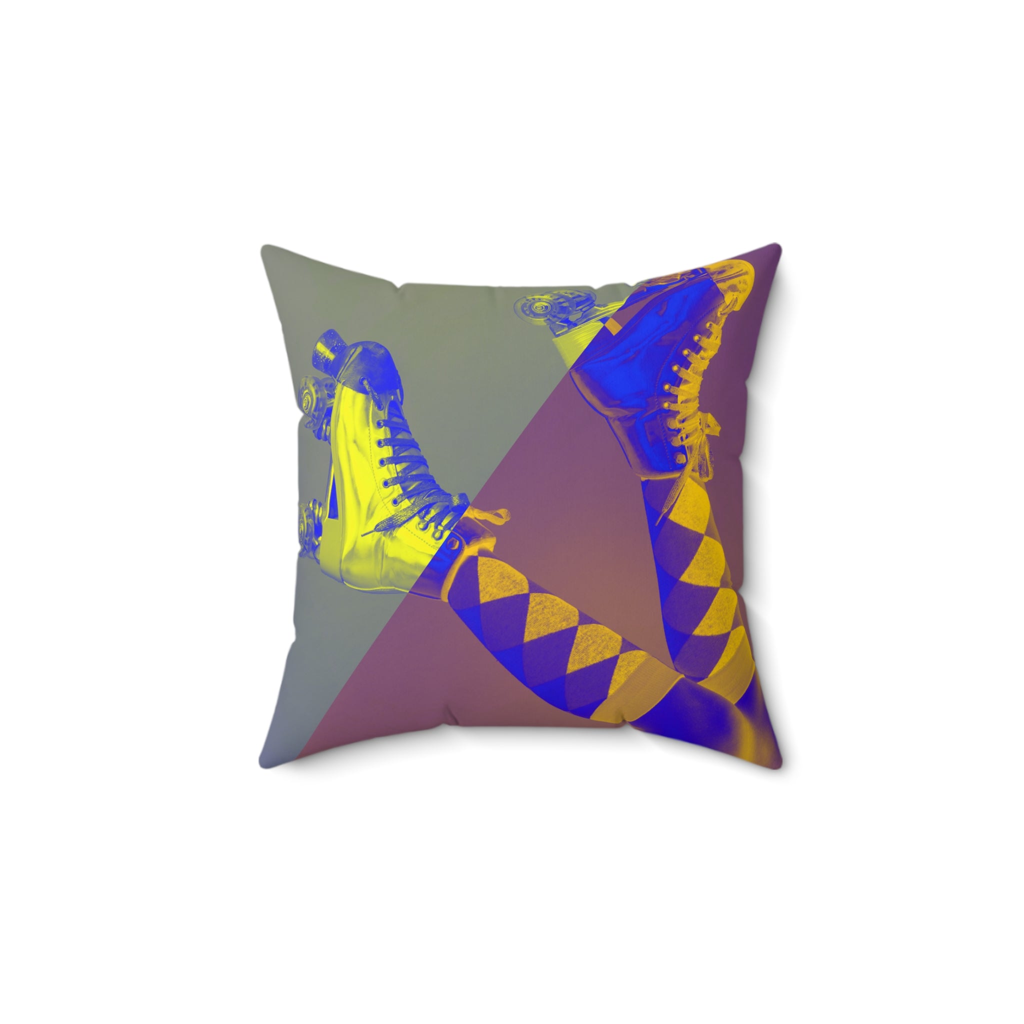 Roller Rebellion - Faux Suede Throw Pillow