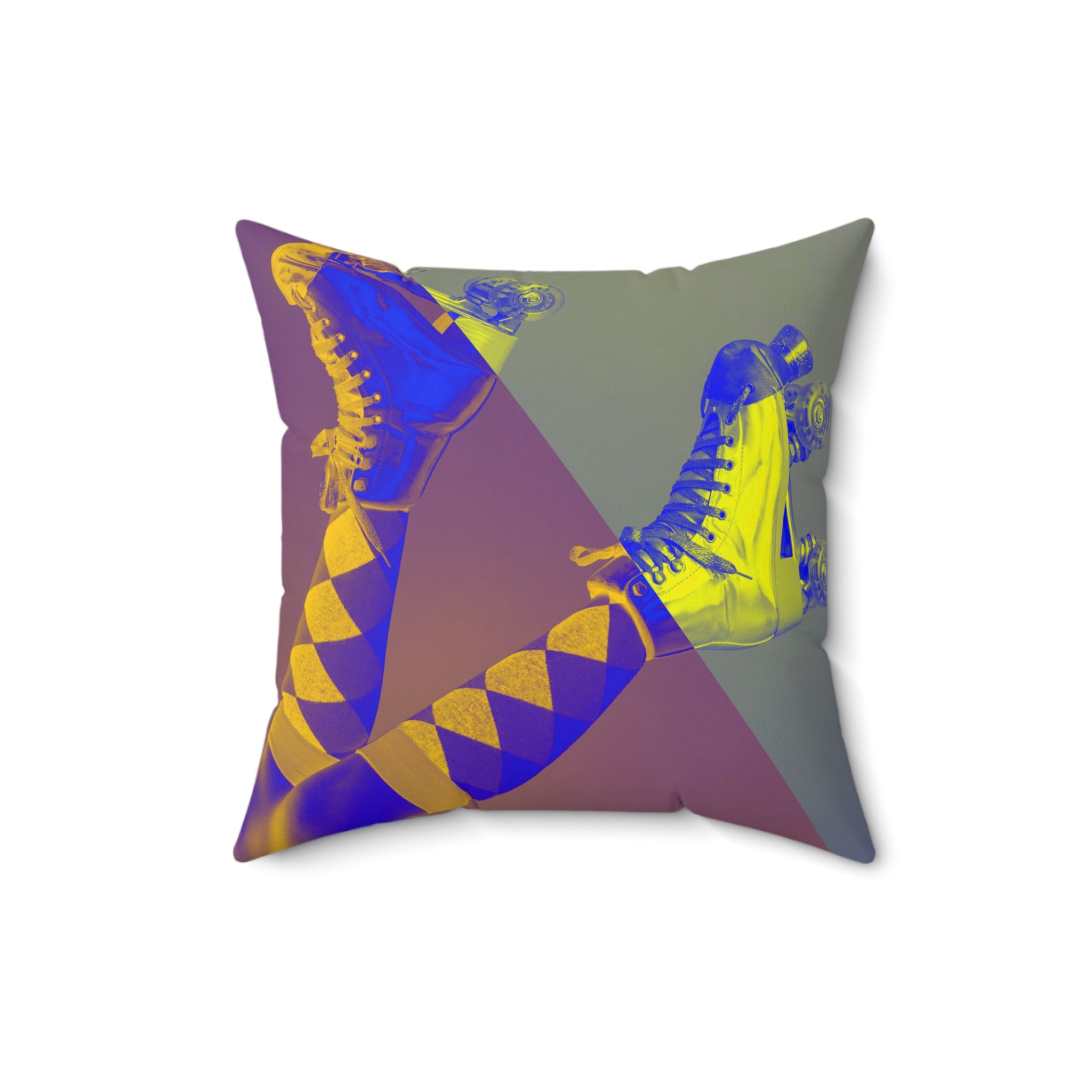 Roller Rebellion - Faux Suede Throw Pillow