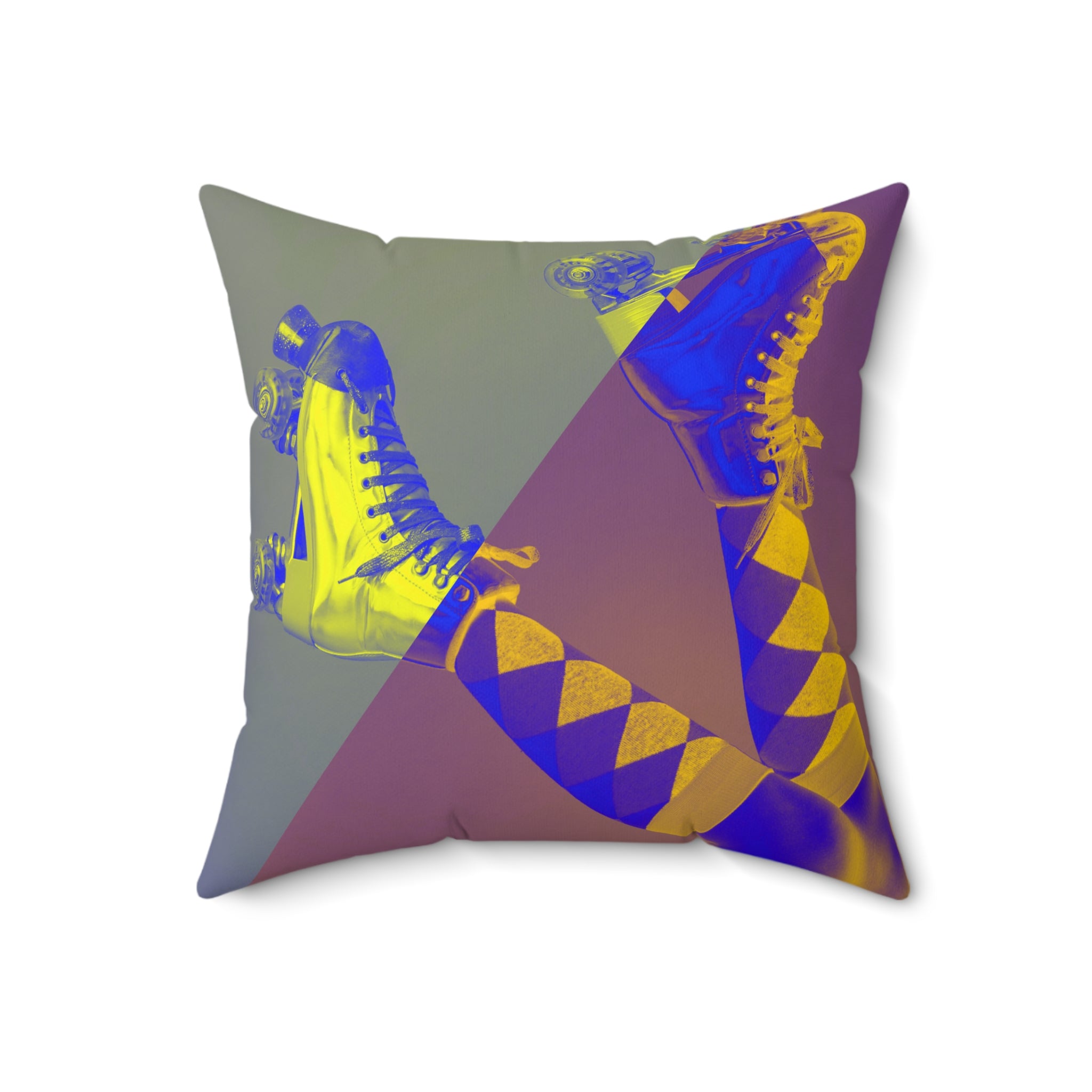Roller Rebellion - Faux Suede Throw Pillow