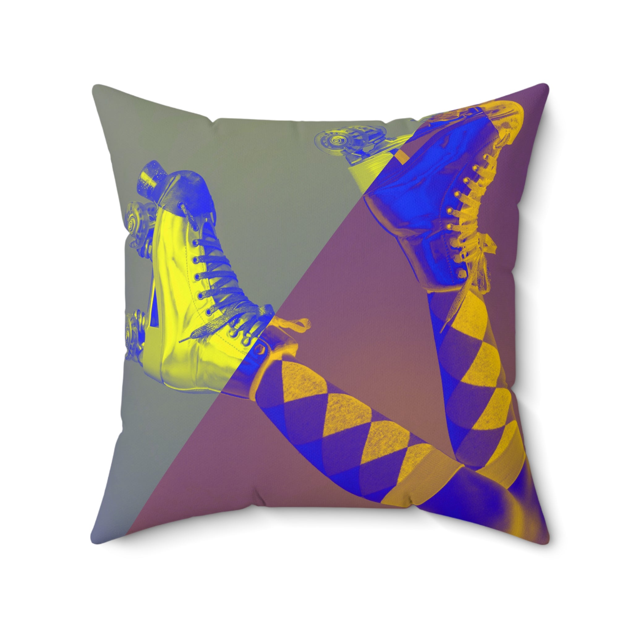 Roller Rebellion - Faux Suede Throw Pillow