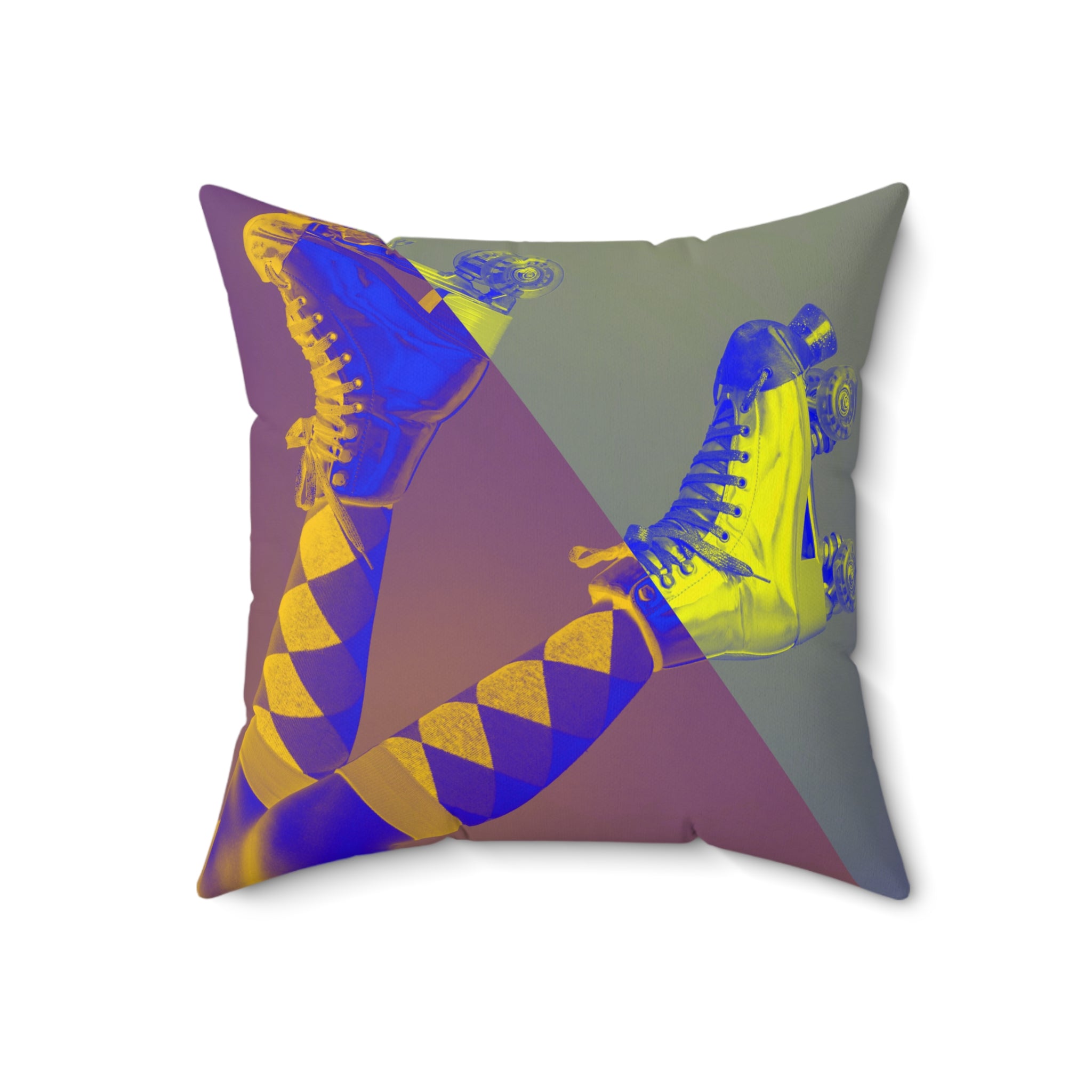 Roller Rebellion - Faux Suede Throw Pillow