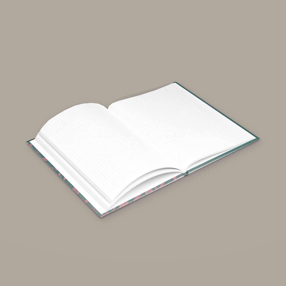 Open view of Rule Breaker - Journal on a warm greige studio background.