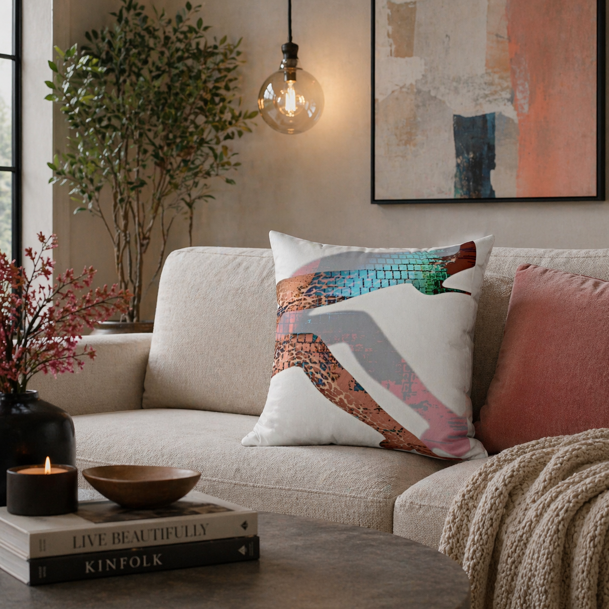 She Down - Faux Suede Throw Pillow