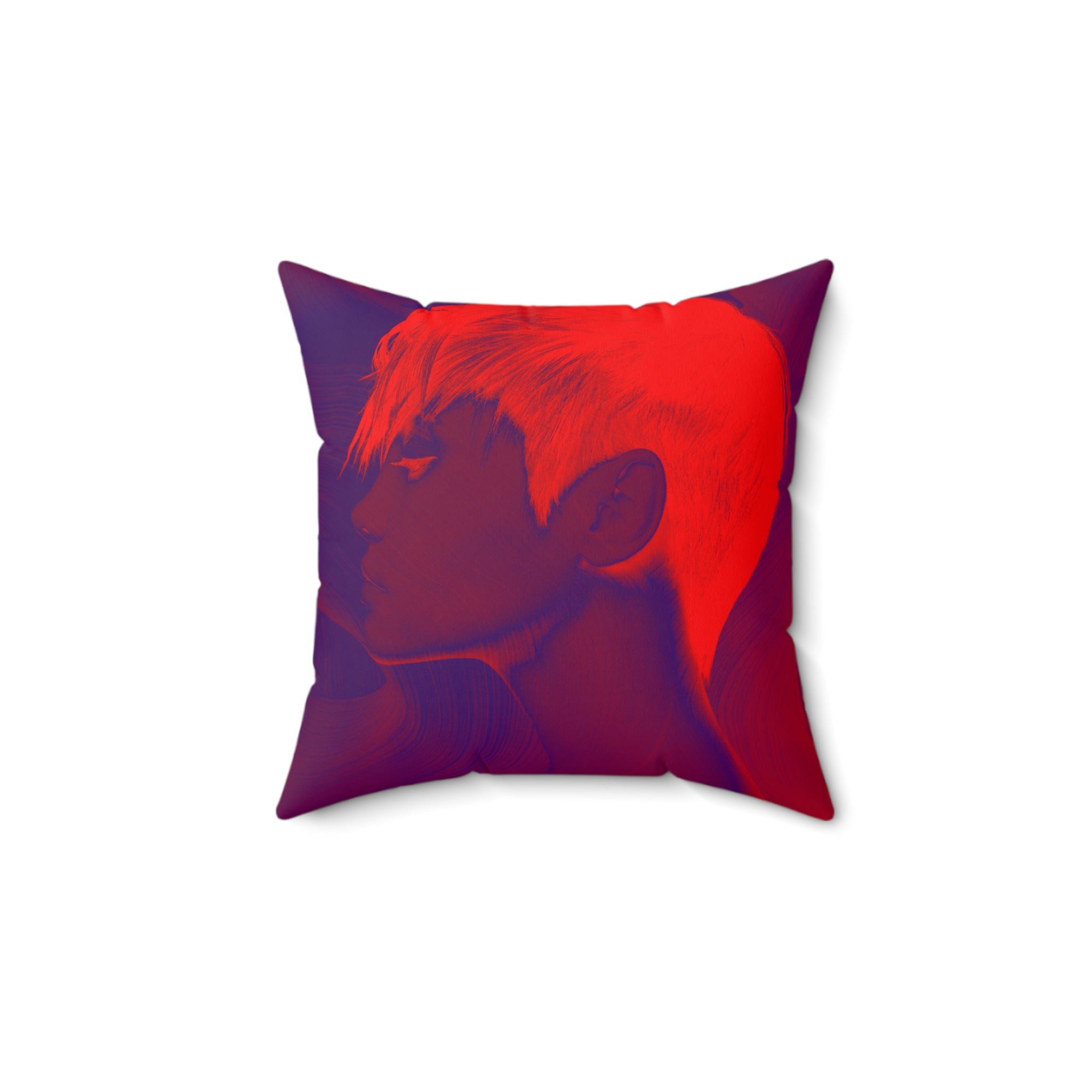 Side Profile, Full Power - Faux Suede Throw Pillow