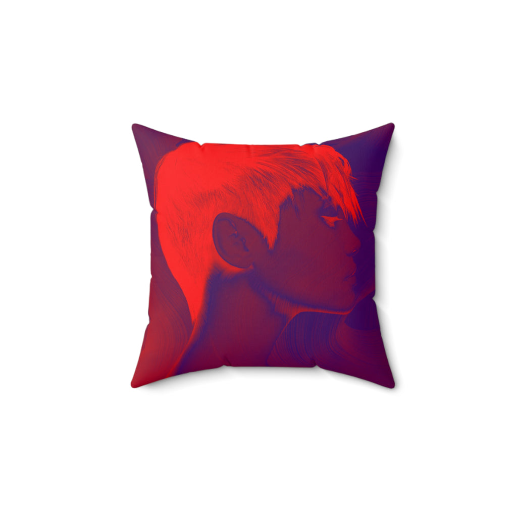 Side Profile, Full Power - Faux Suede Throw Pillow