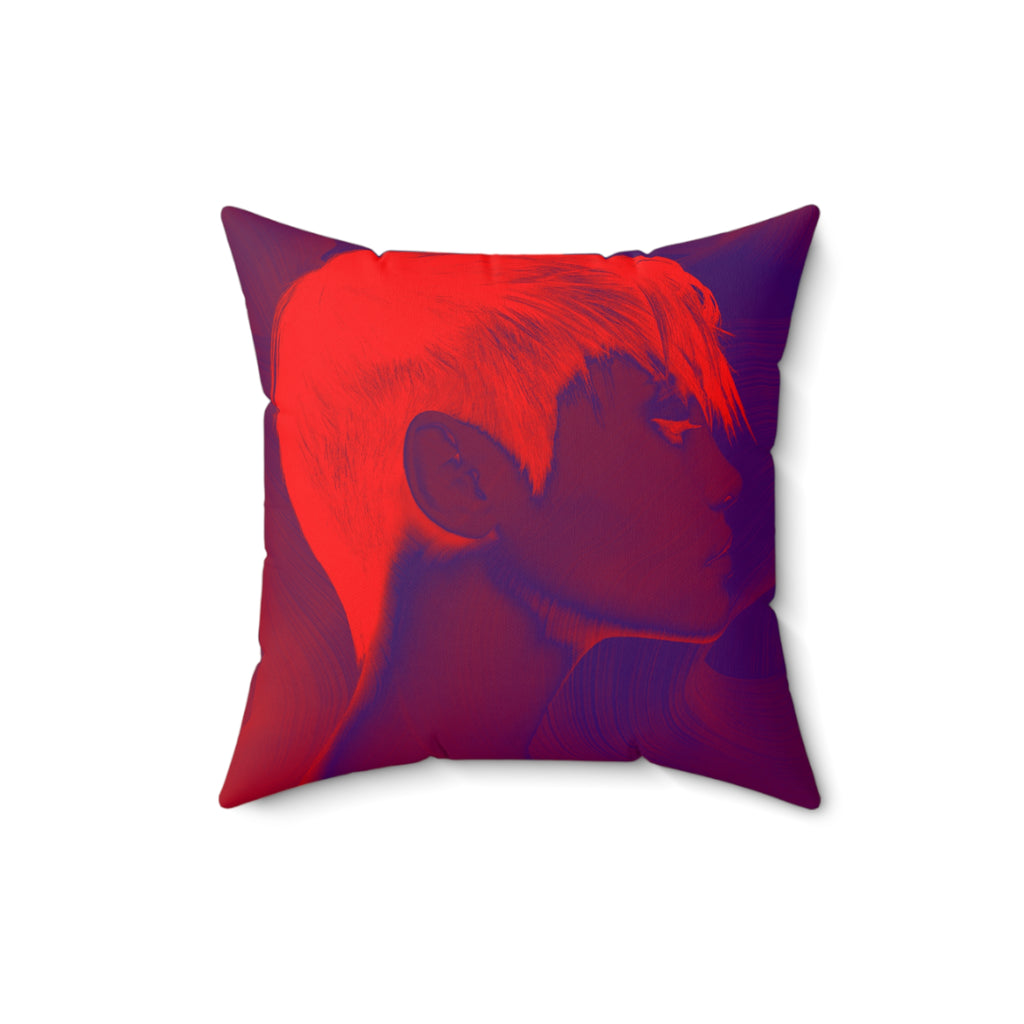 Side Profile, Full Power - Faux Suede Throw Pillow