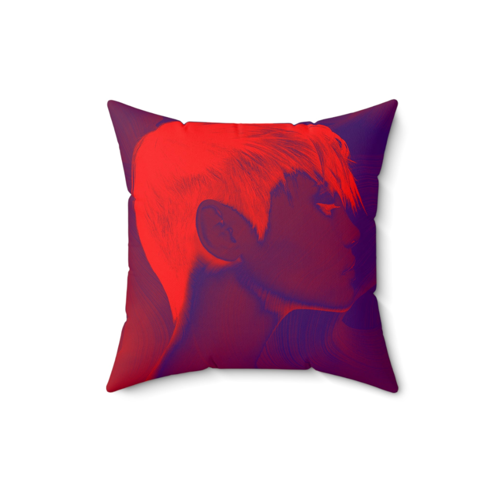 Side Profile, Full Power - Faux Suede Throw Pillow