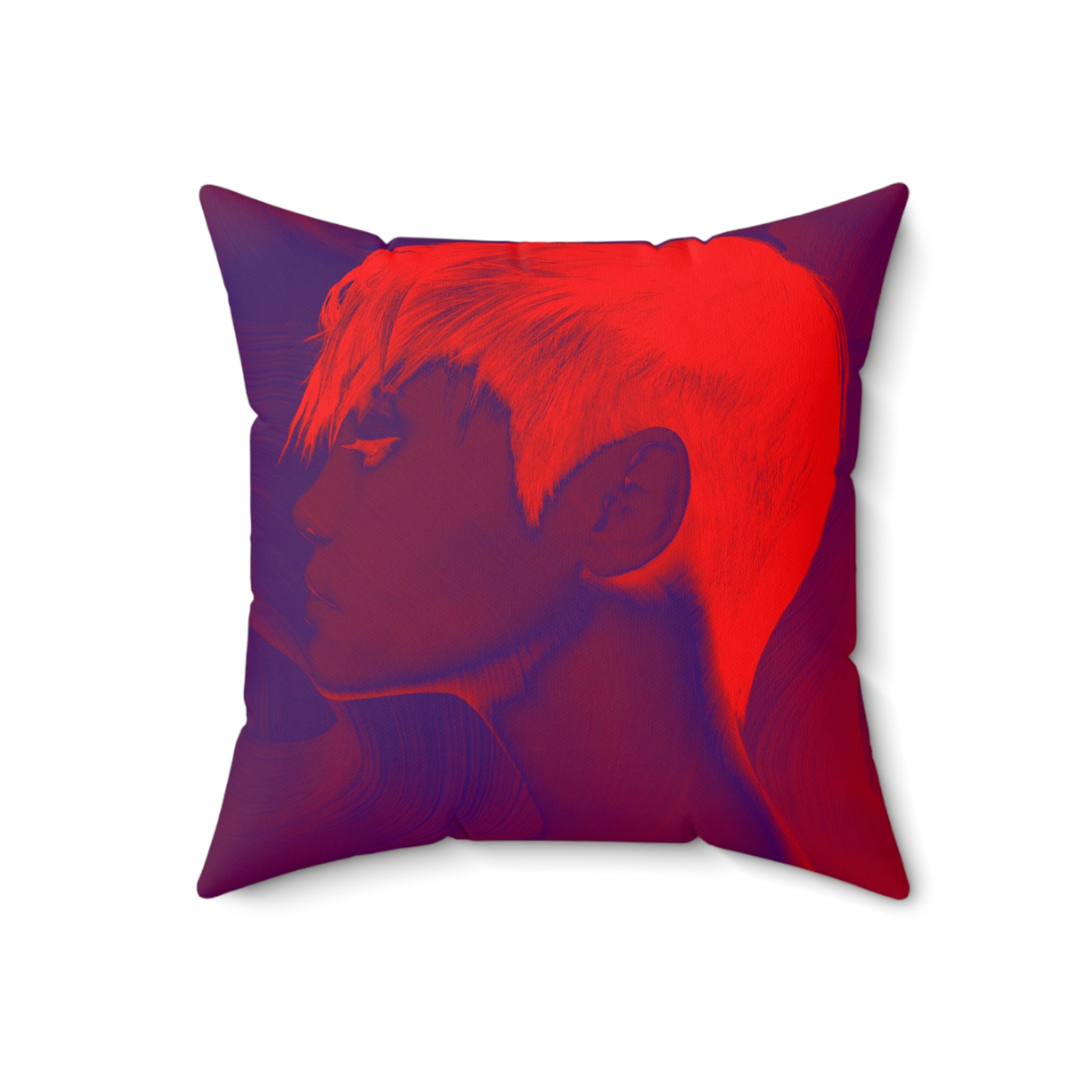 Side Profile, Full Power - Faux Suede Throw Pillow