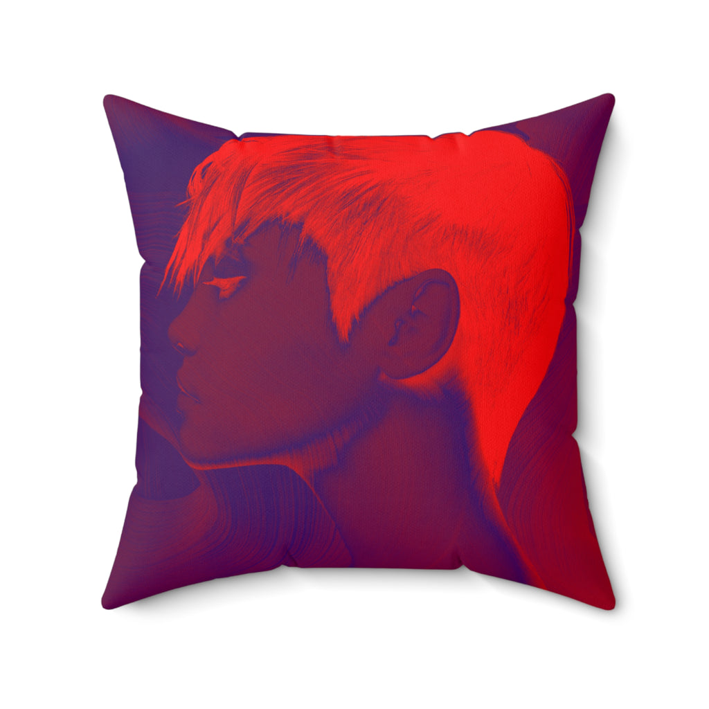 Side Profile, Full Power - Faux Suede Throw Pillow