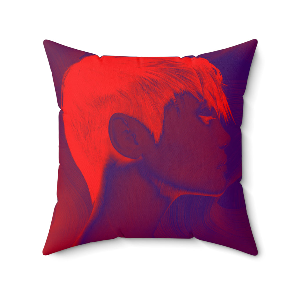 Side Profile, Full Power - Faux Suede Throw Pillow