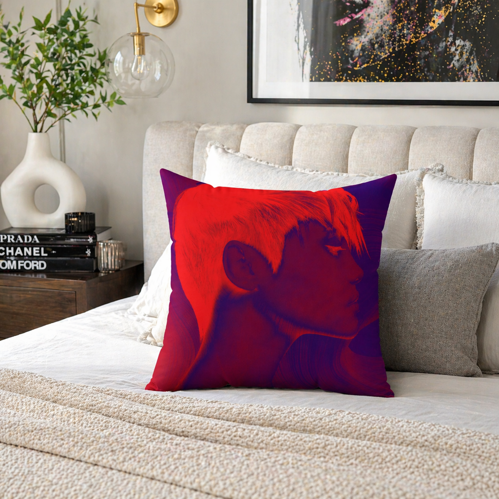 Side Profile, Full Power - Faux Suede Throw Pillow