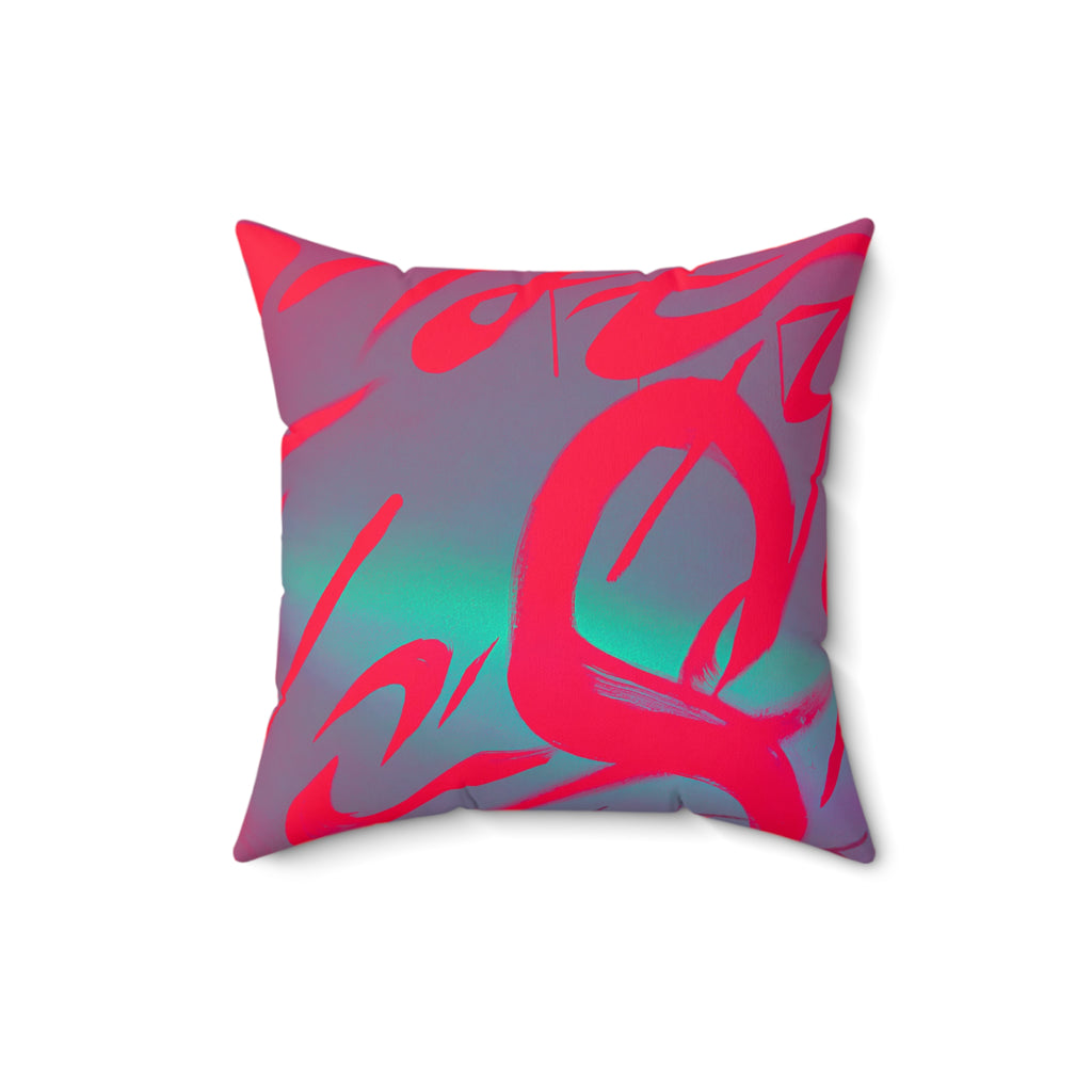 Signed in Chaos - Faux Suede Throw Pillow