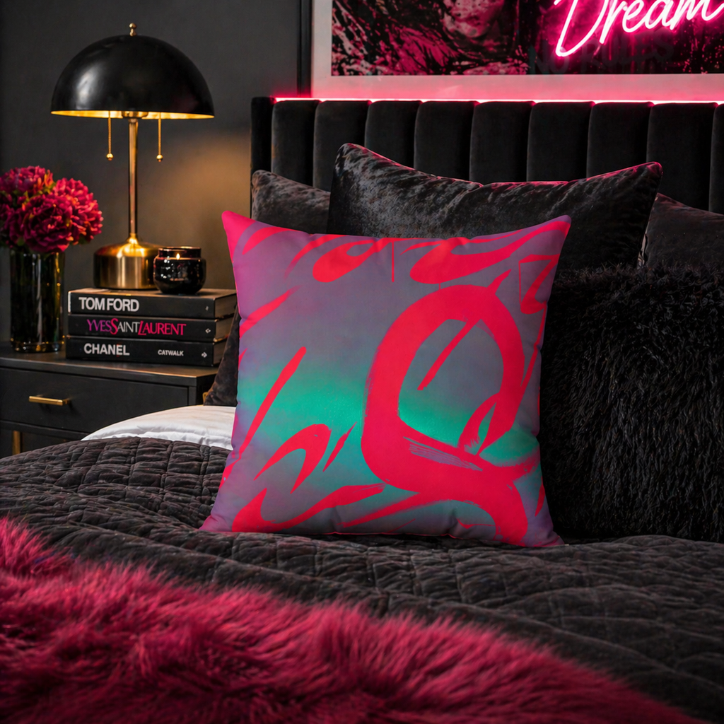 Signed in Chaos - Faux Suede Throw Pillow