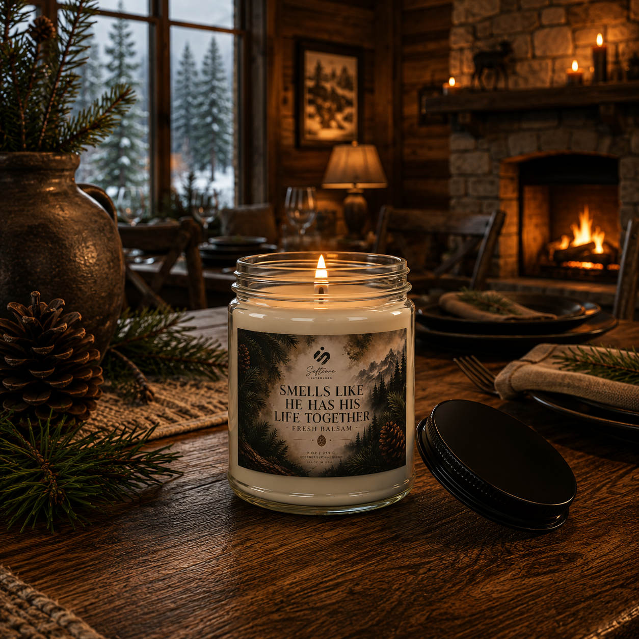 Smells Like He Has His Life Together - Fresh Balsam Soy Candle Jar