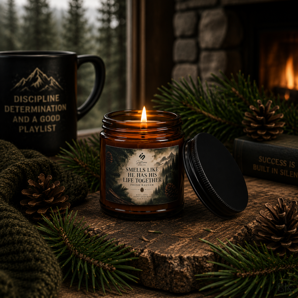 Smells Like He Has His Life Together - Fresh Balsam Soy Candle Jar