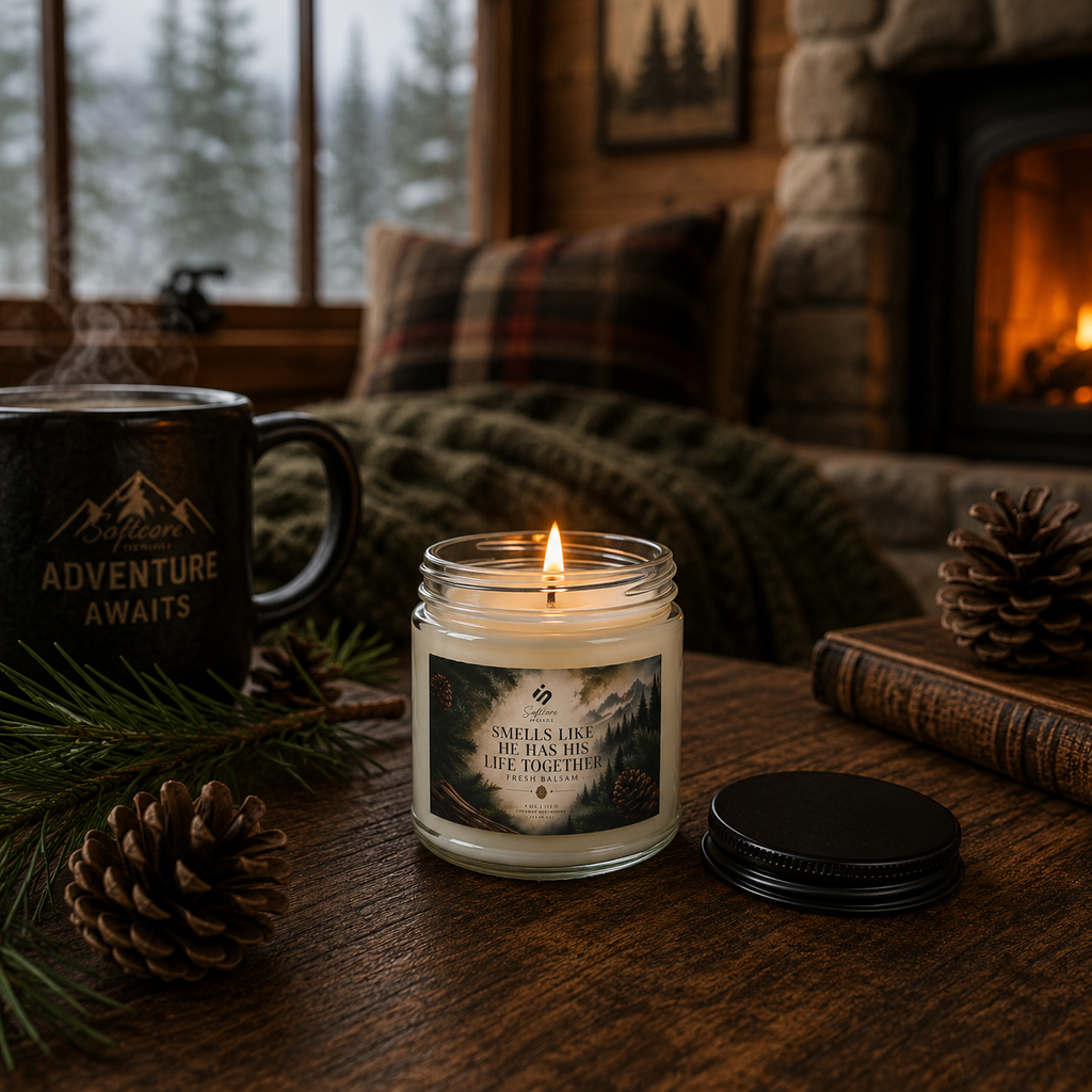 Smells Like He Has His Life Together - Fresh Balsam Soy Candle Jar
