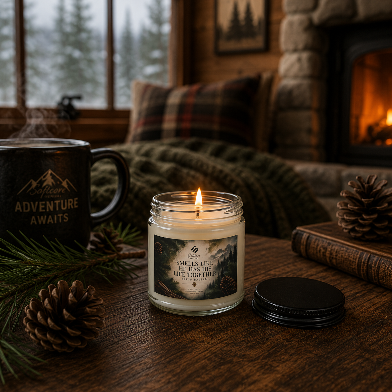 Smells Like He Has His Life Together - Fresh Balsam Soy Candle Jar