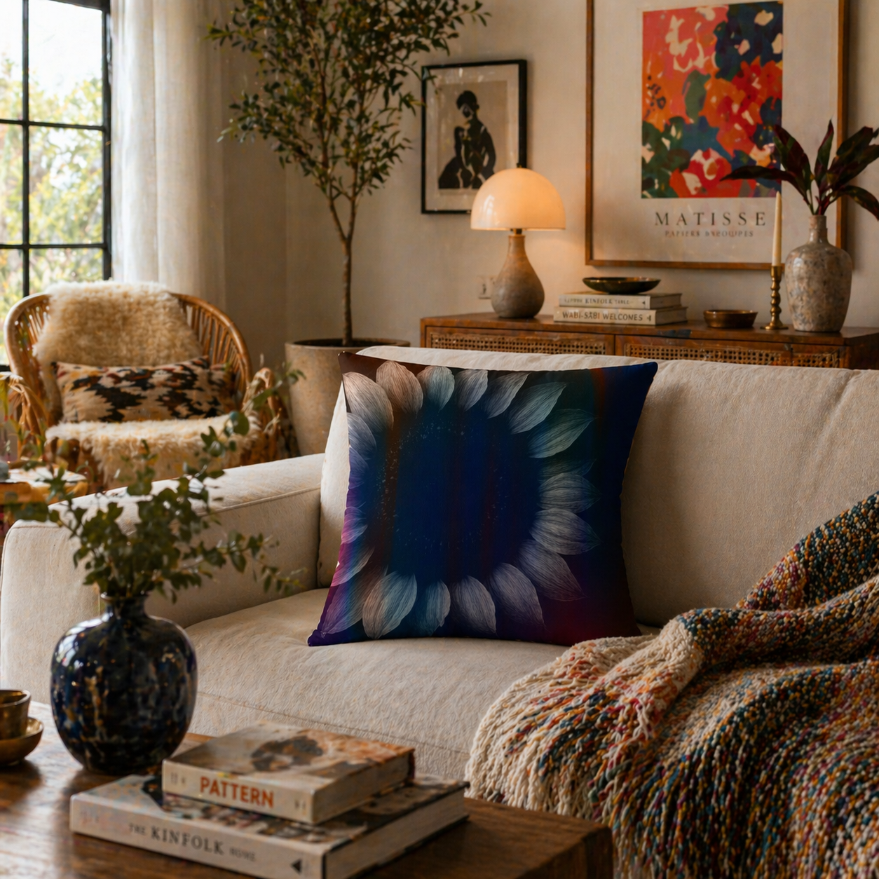Solar Haze -  Faux Suede Throw Pillow