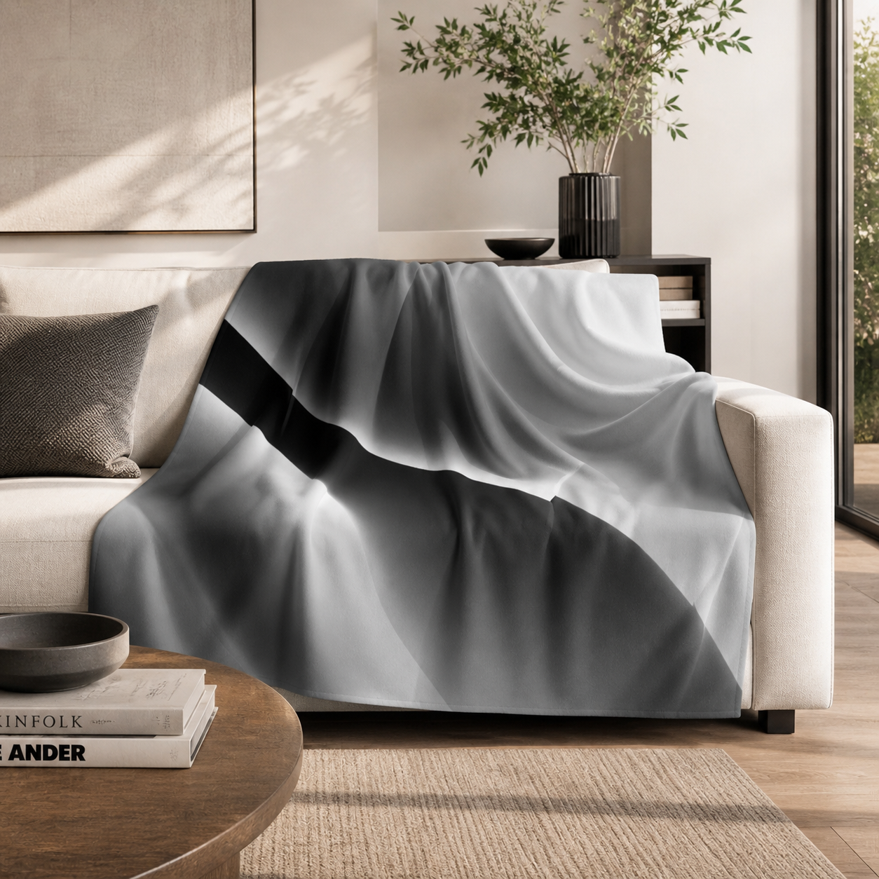 Static Elegance - Sherpa Fleece Throw Blanket