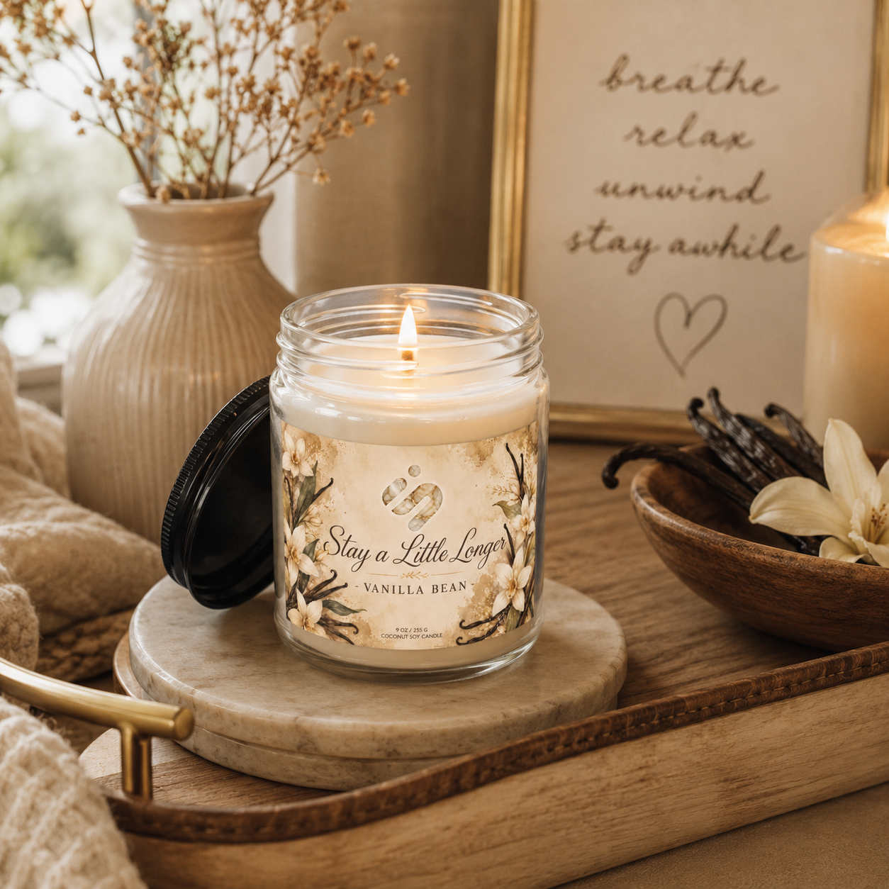 Stay a Little Longer - Vanilla Bean Soy Candle Jar