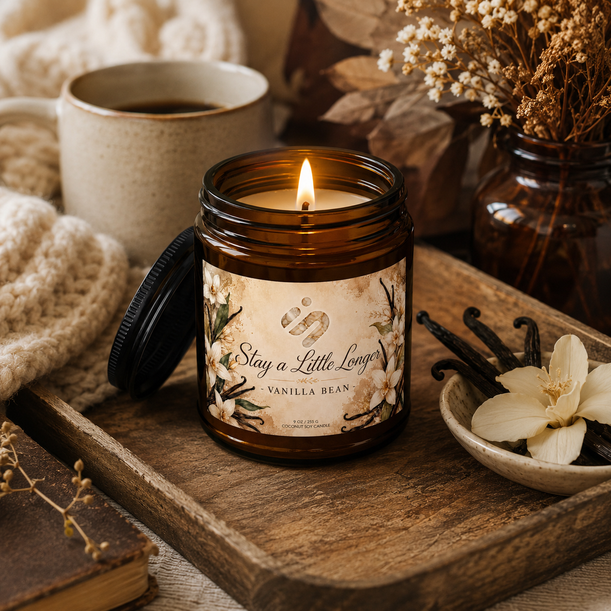 Stay a Little Longer - Vanilla Bean Soy Candle Jar