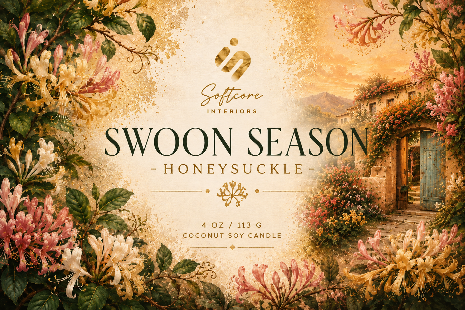 Swoon Season - Honeysuckle Scented Soy Candle Jar