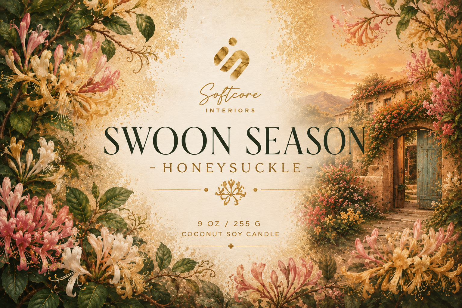 Swoon Season - Honeysuckle Scented Soy Candle Jar