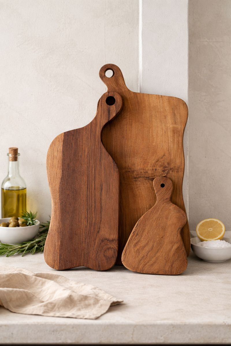 Teak Wavy Charcuterie Boards