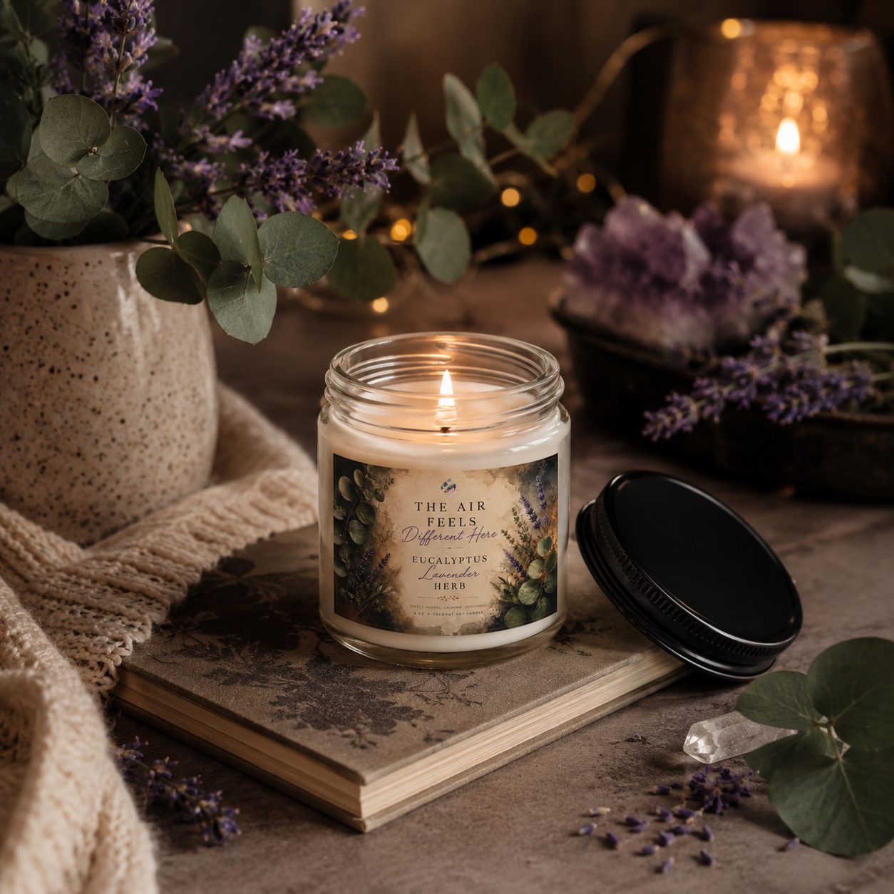The Air Feels Different Here - Eucalyptus + Lavender Soy Candle Jar