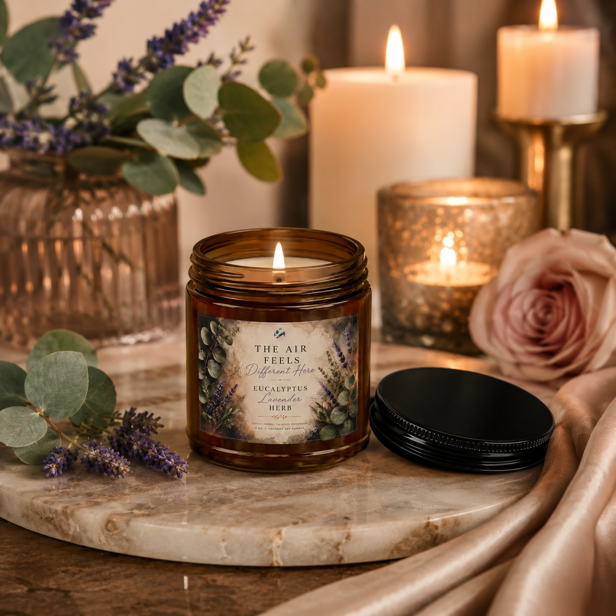 The Air Feels Different Here - Eucalyptus + Lavender Soy Candle Jar