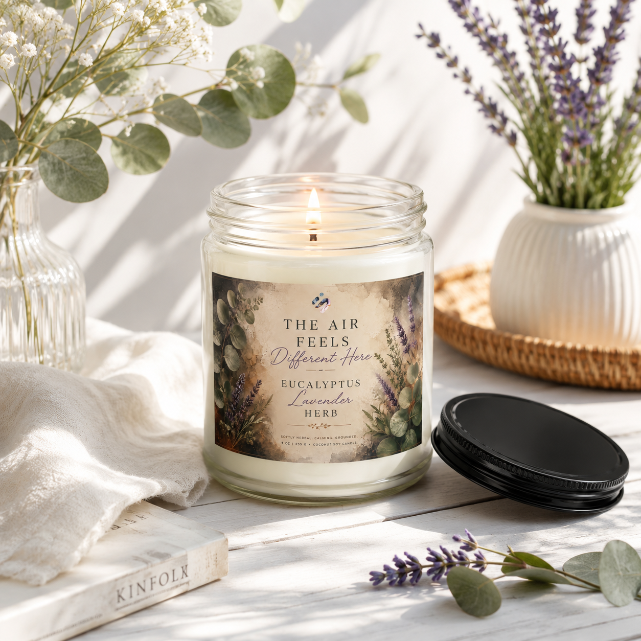 The Air Feels Different Here - Eucalyptus + Lavender Soy Candle Jar