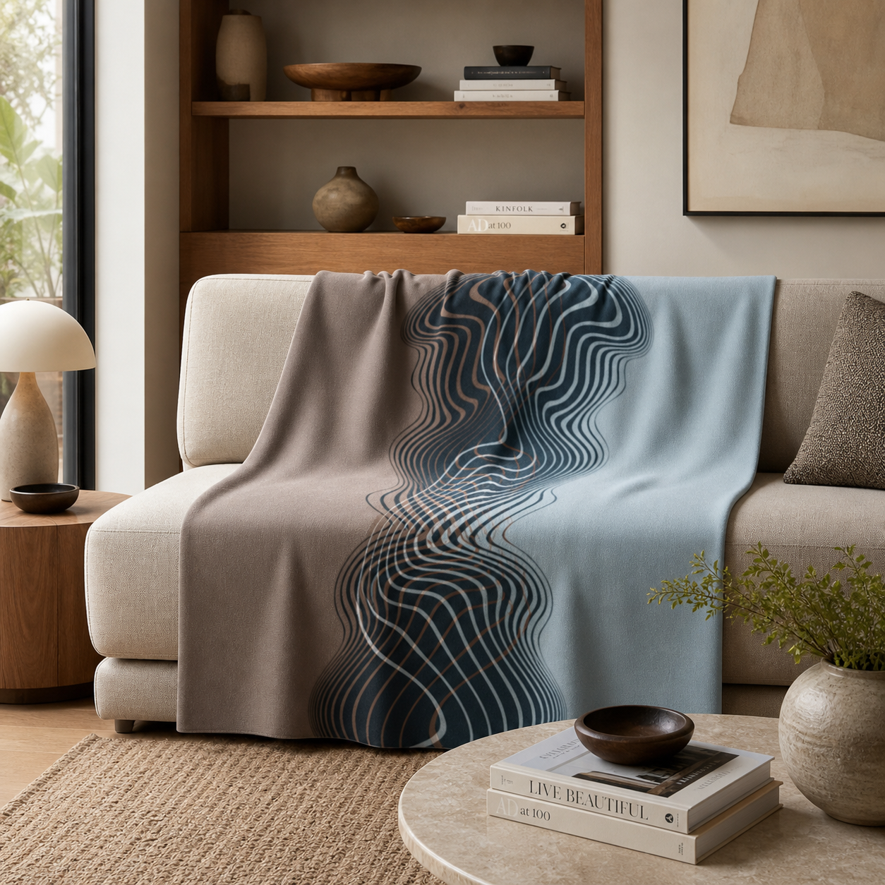 The Contour - Sherpa Fleece Throw Blanket