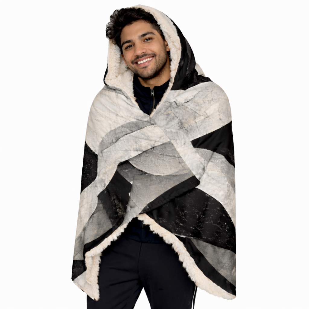The Gentle Grid - Hooded Sherpa Blanket