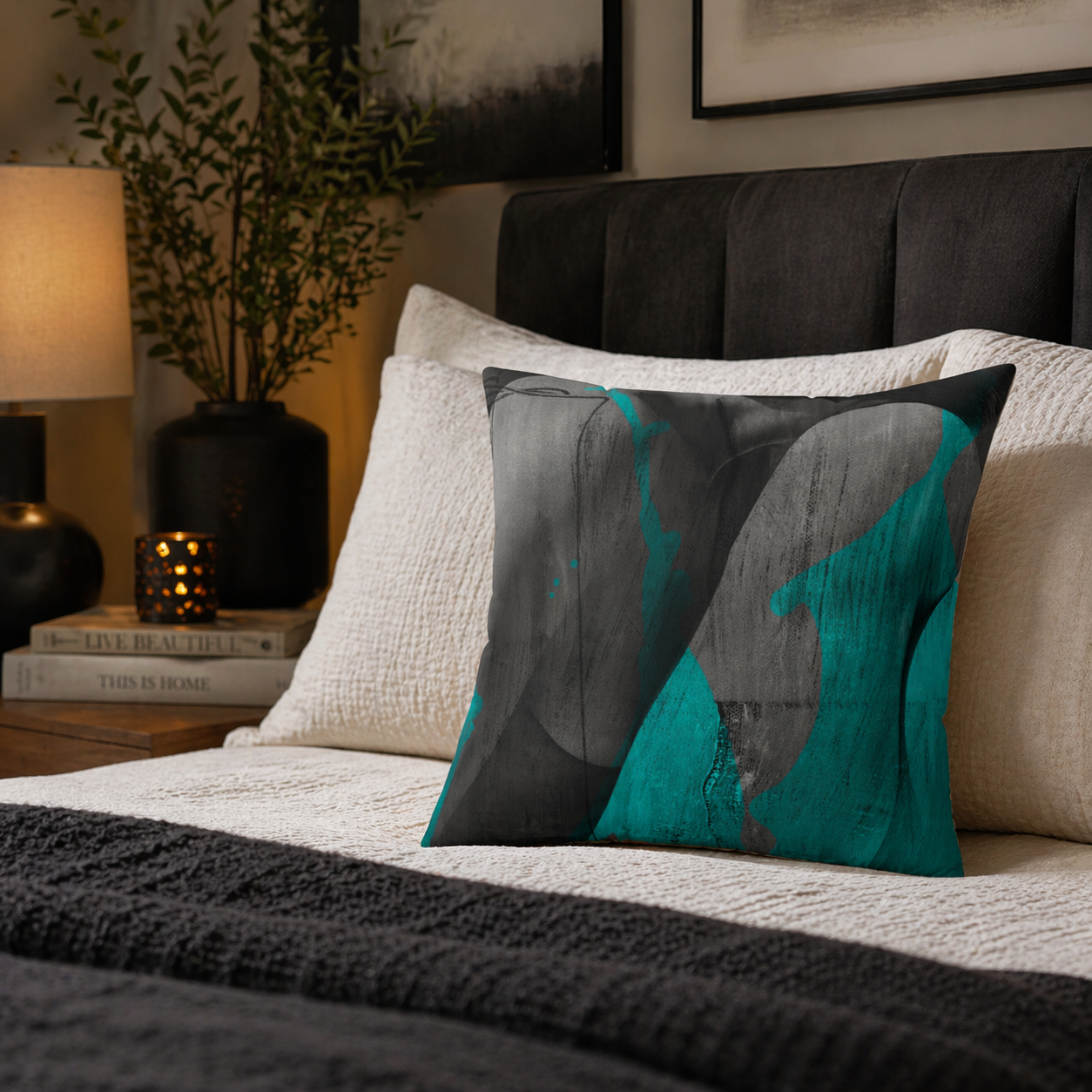Torqued - Faux Suede Throw Pillow