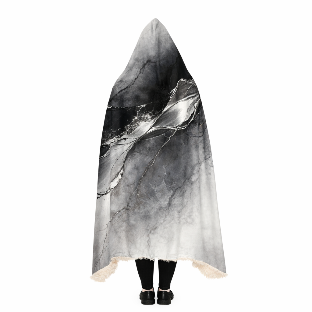 Veins of Winter - Hooded Sherpa Blanket