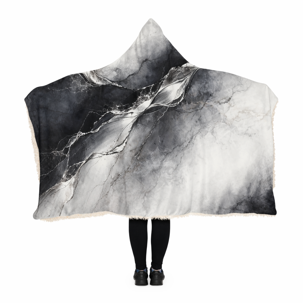 Veins of Winter - Hooded Sherpa Blanket