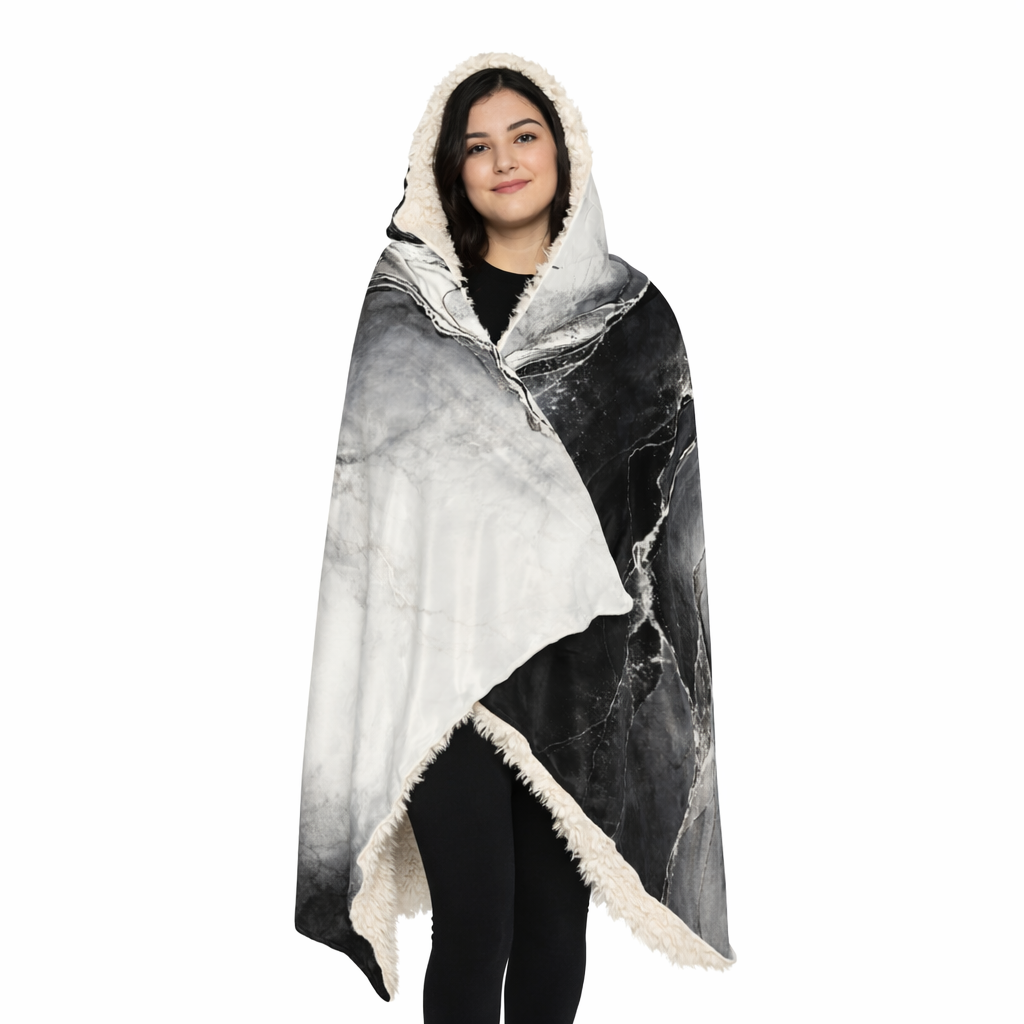 Veins of Winter - Hooded Sherpa Blanket