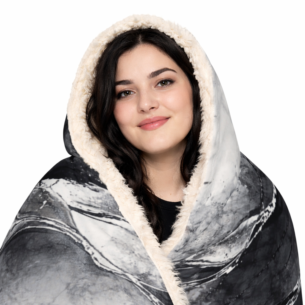 Veins of Winter - Hooded Sherpa Blanket