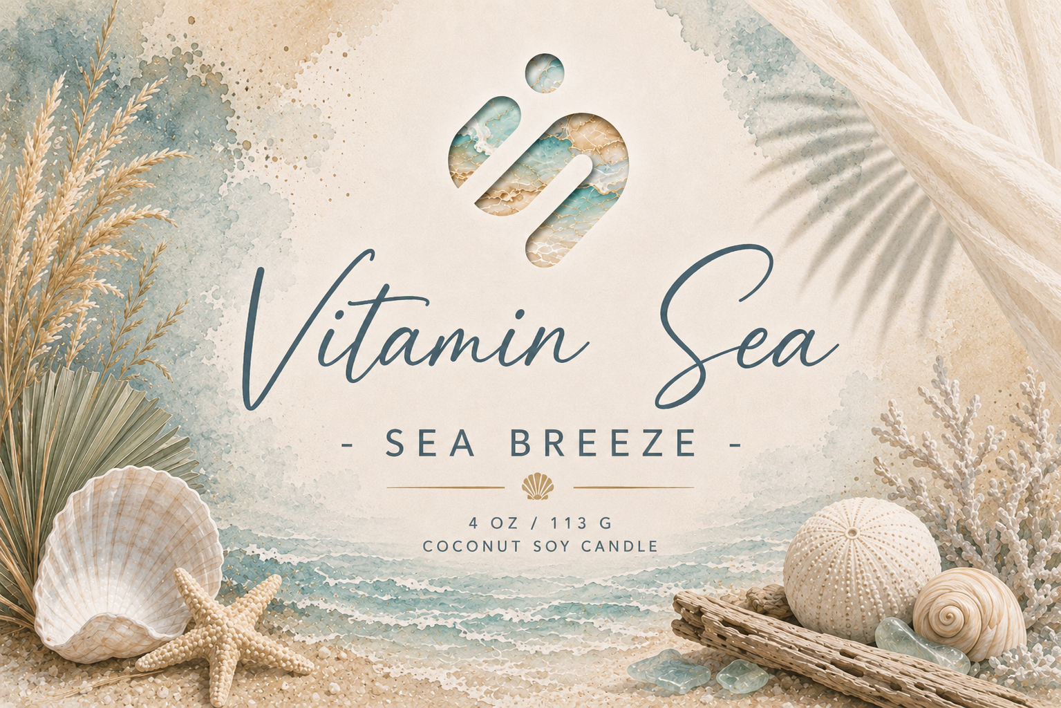 Vitamin Sea - Sea Breeze Scented Soy Candle Jar