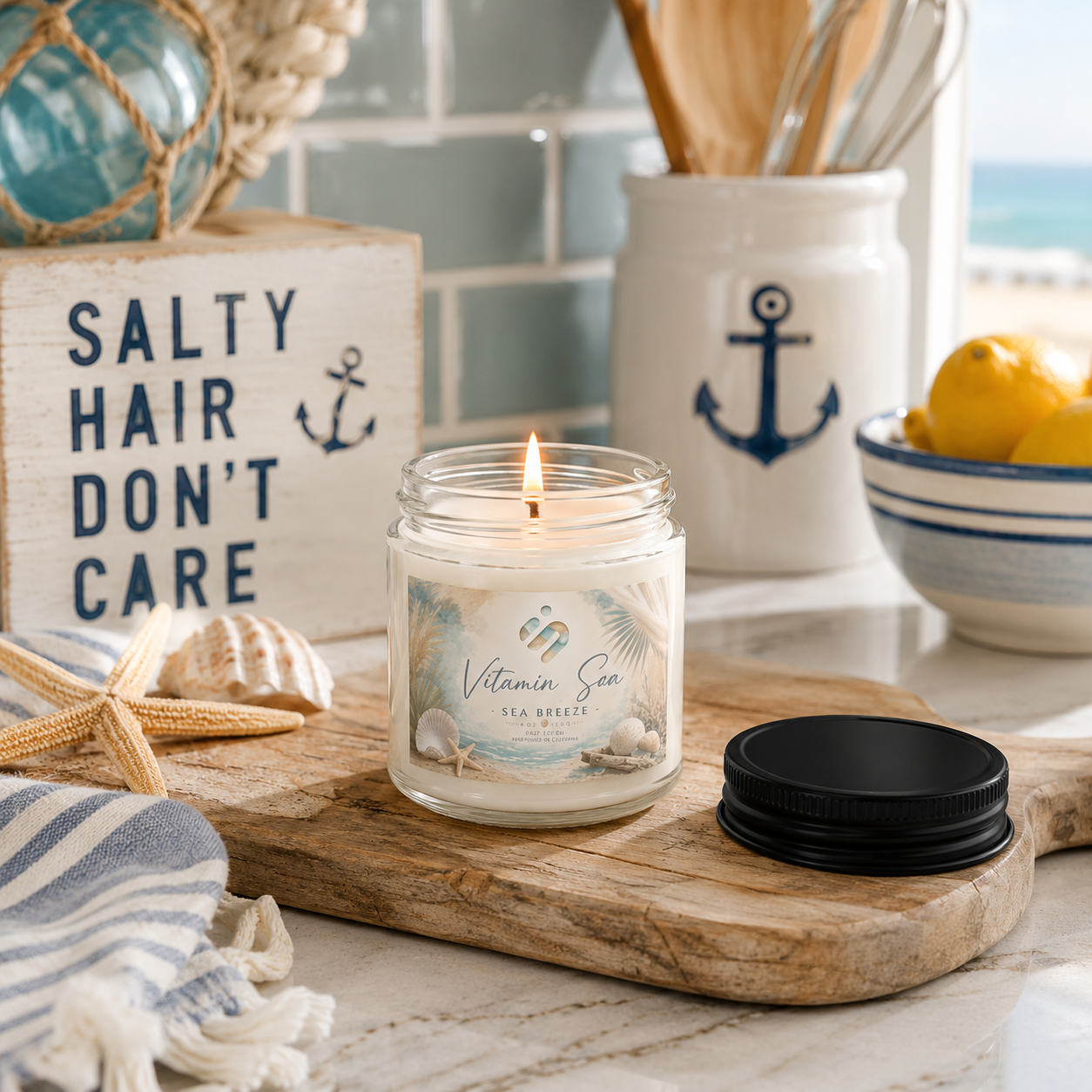 Vitamin Sea - Sea Breeze Scented Soy Candle Jar