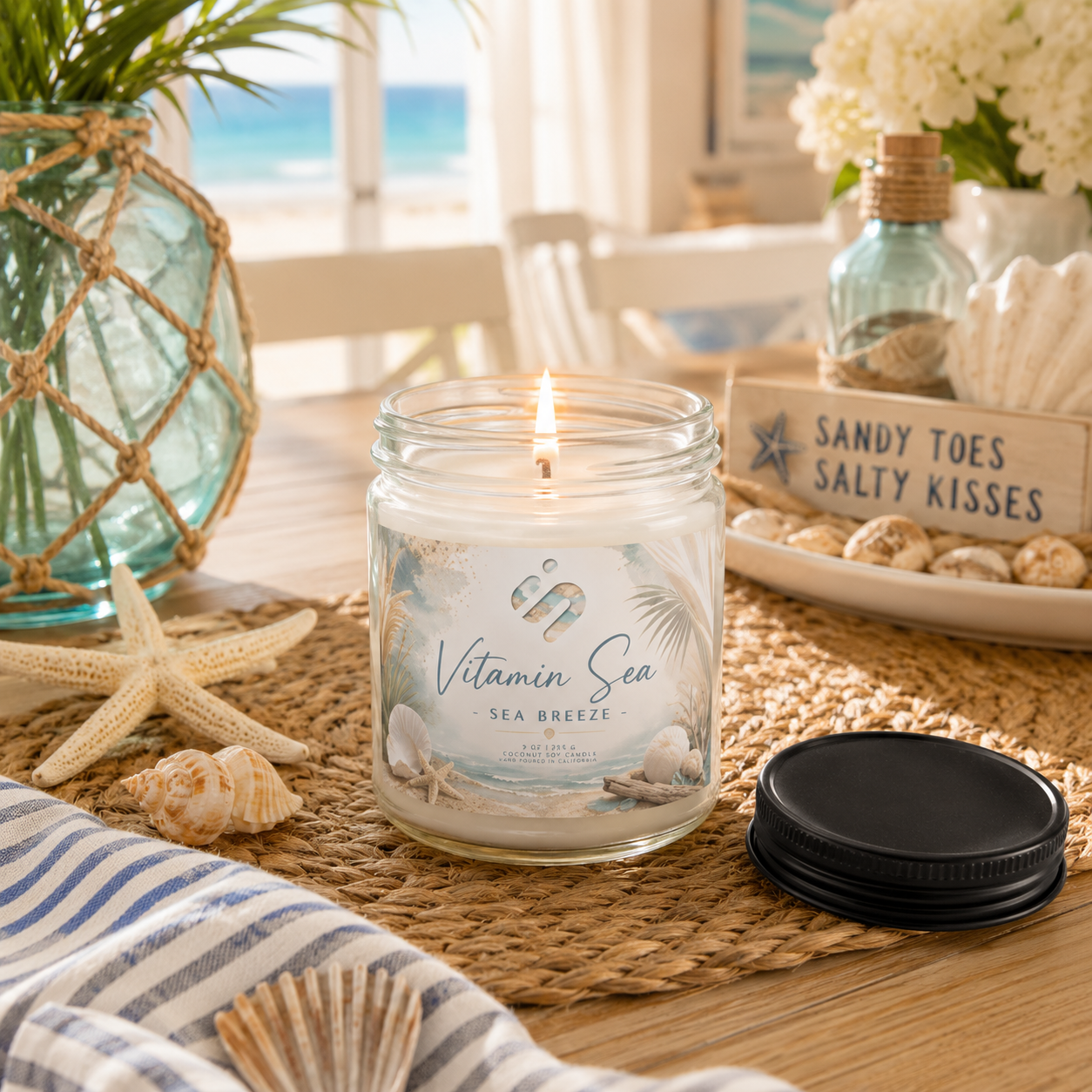 Vitamin Sea - Sea Breeze Scented Soy Candle Jar