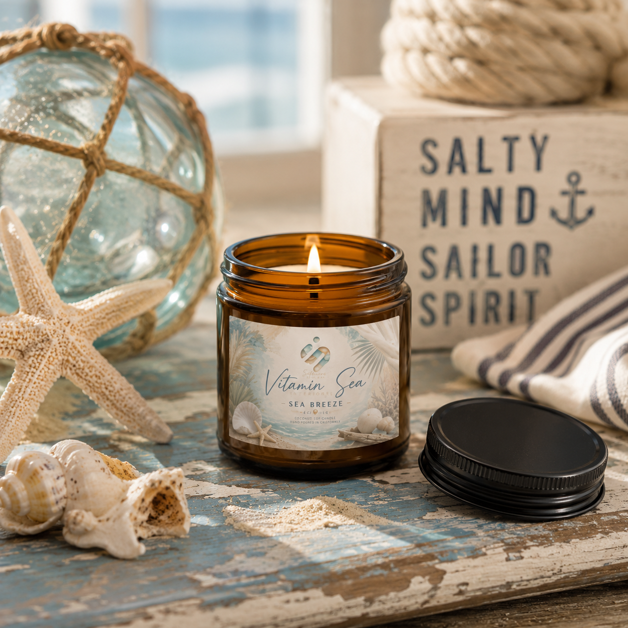 Vitamin Sea - Sea Breeze Scented Soy Candle Jar