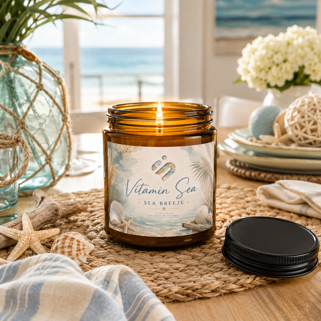 Vitamin Sea - Sea Breeze Scented Soy Candle Jar