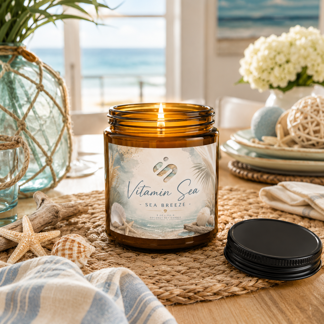 Vitamin Sea - Sea Breeze Scented Soy Candle Jar