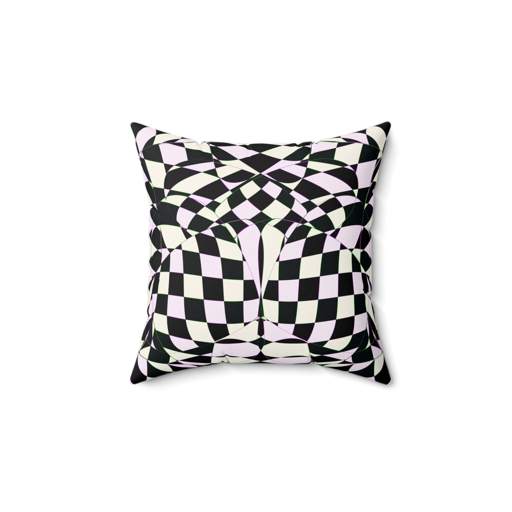 Warped Crown - Faux Suede Throw Pillow