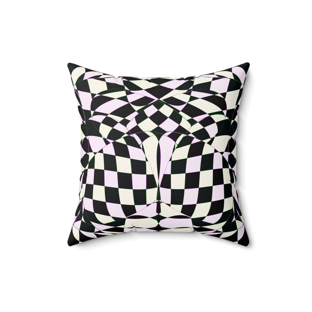 Warped Crown - Faux Suede Throw Pillow