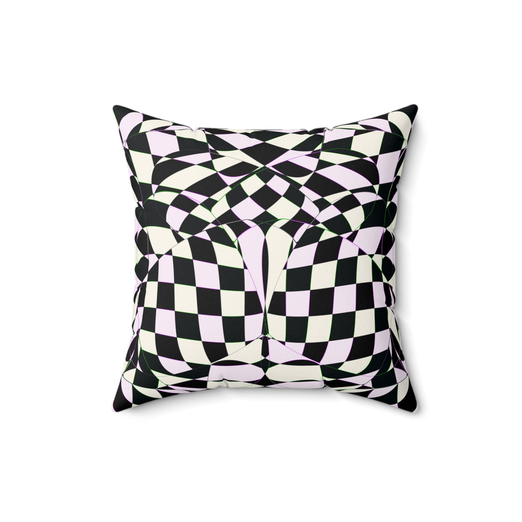 Warped Crown - Faux Suede Throw Pillow