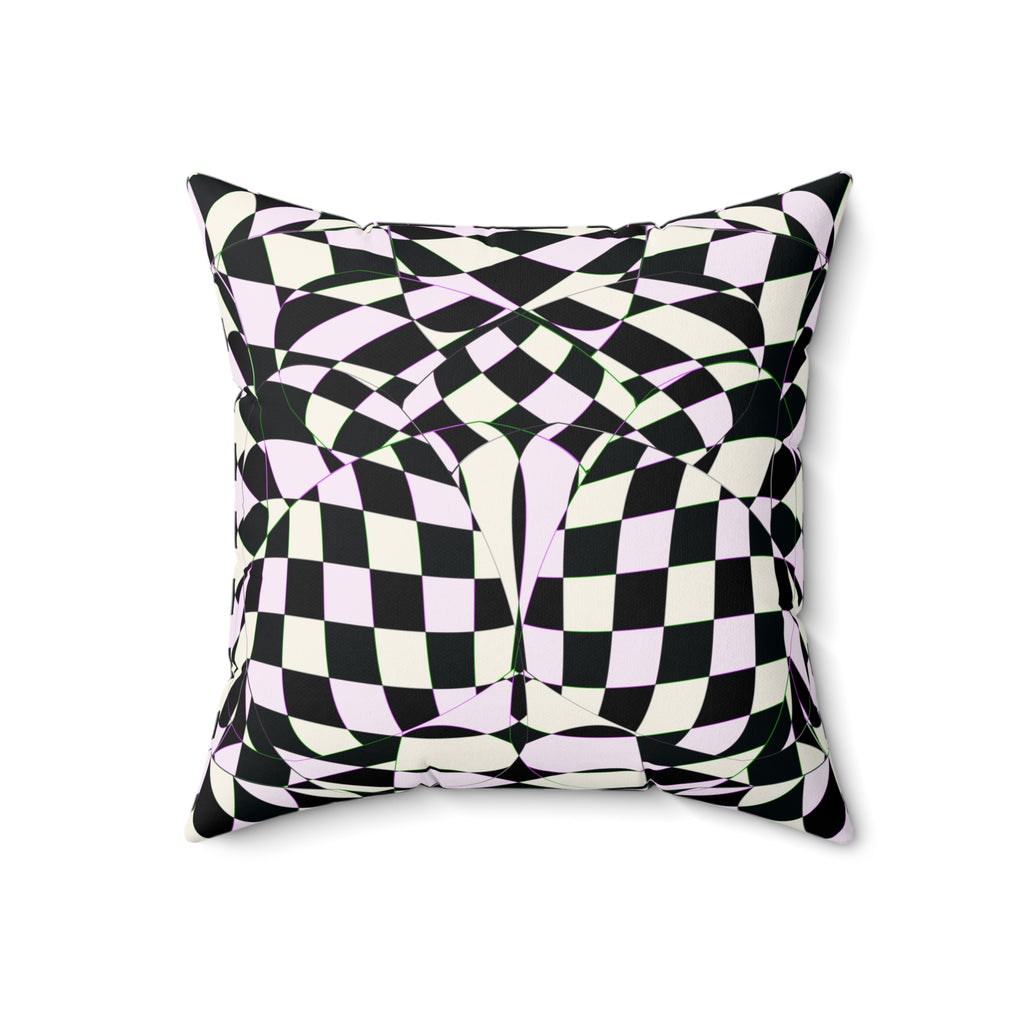 Warped Crown - Faux Suede Throw Pillow